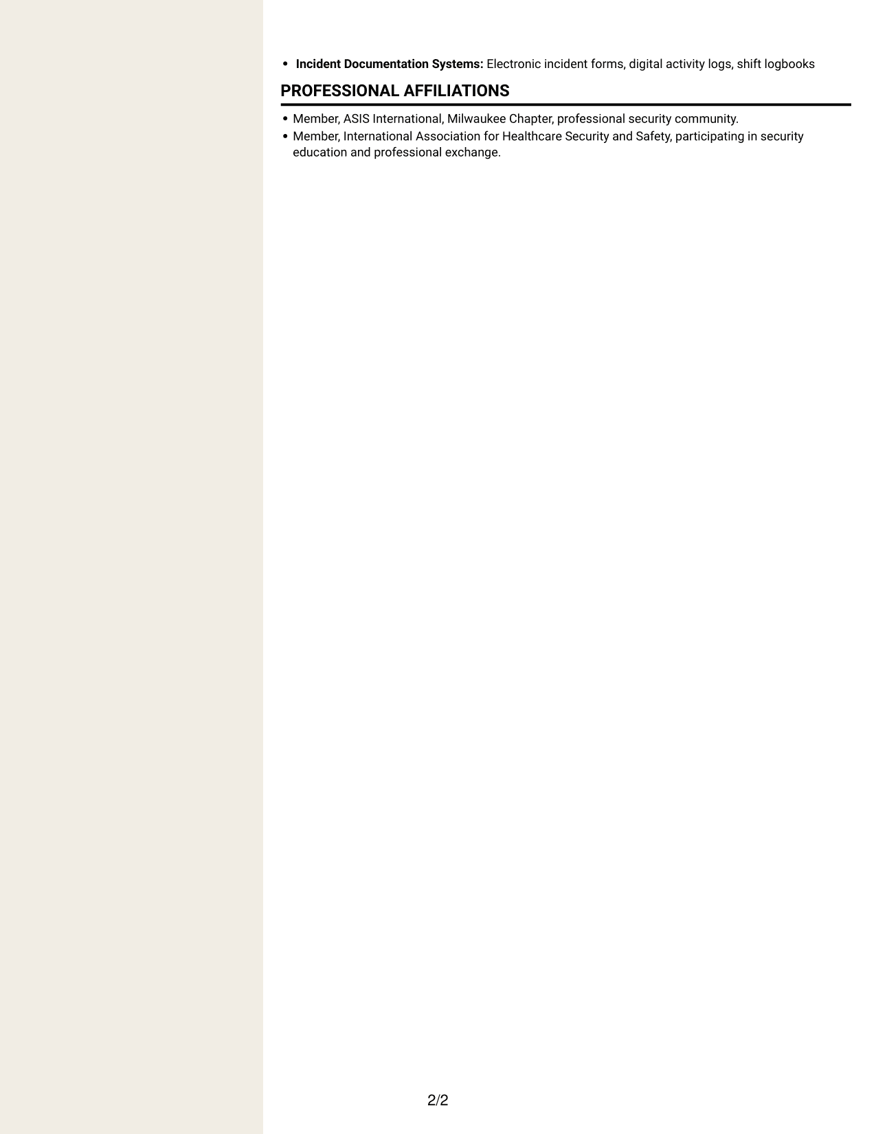 Resume example — page 2
