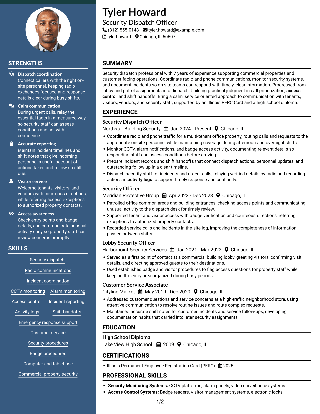 Resume example — page 1