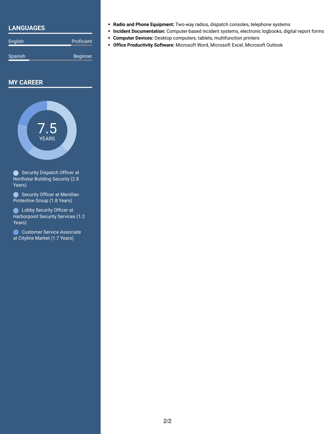 Resume example — page 2