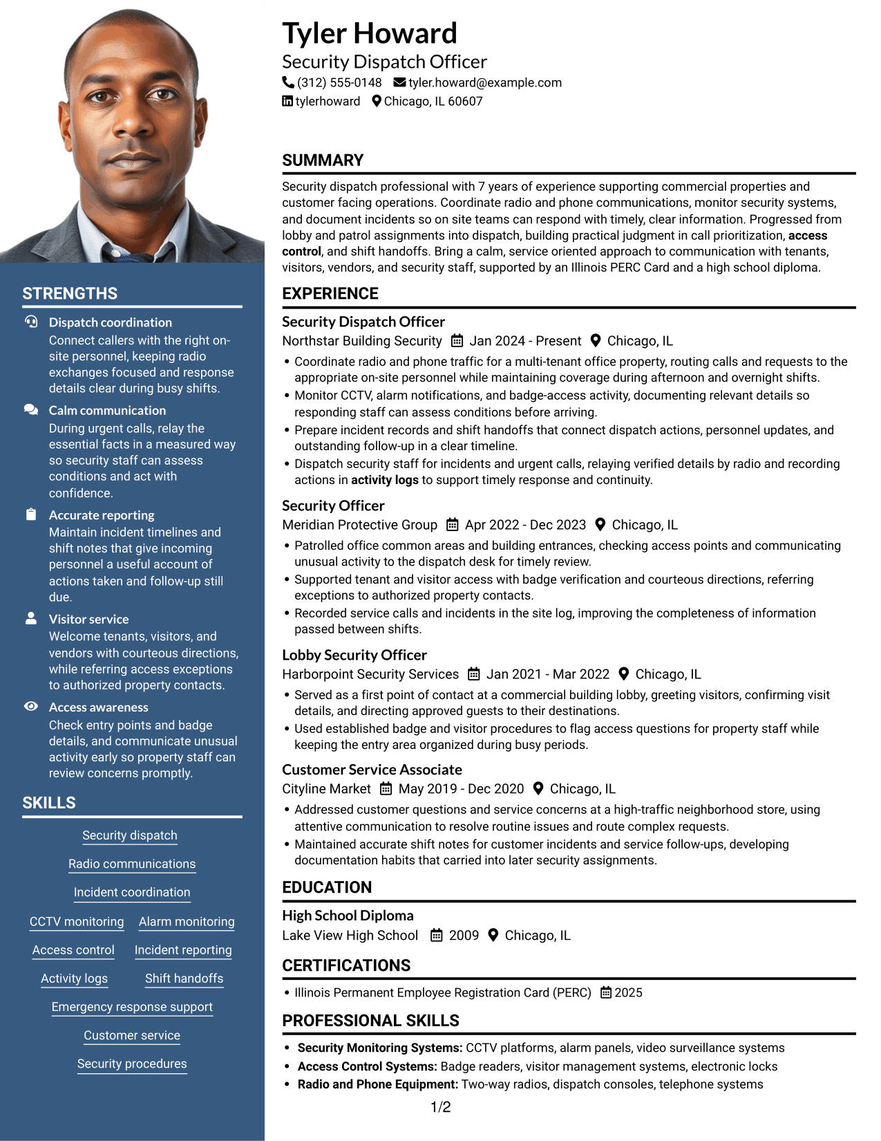Resume example — page 1