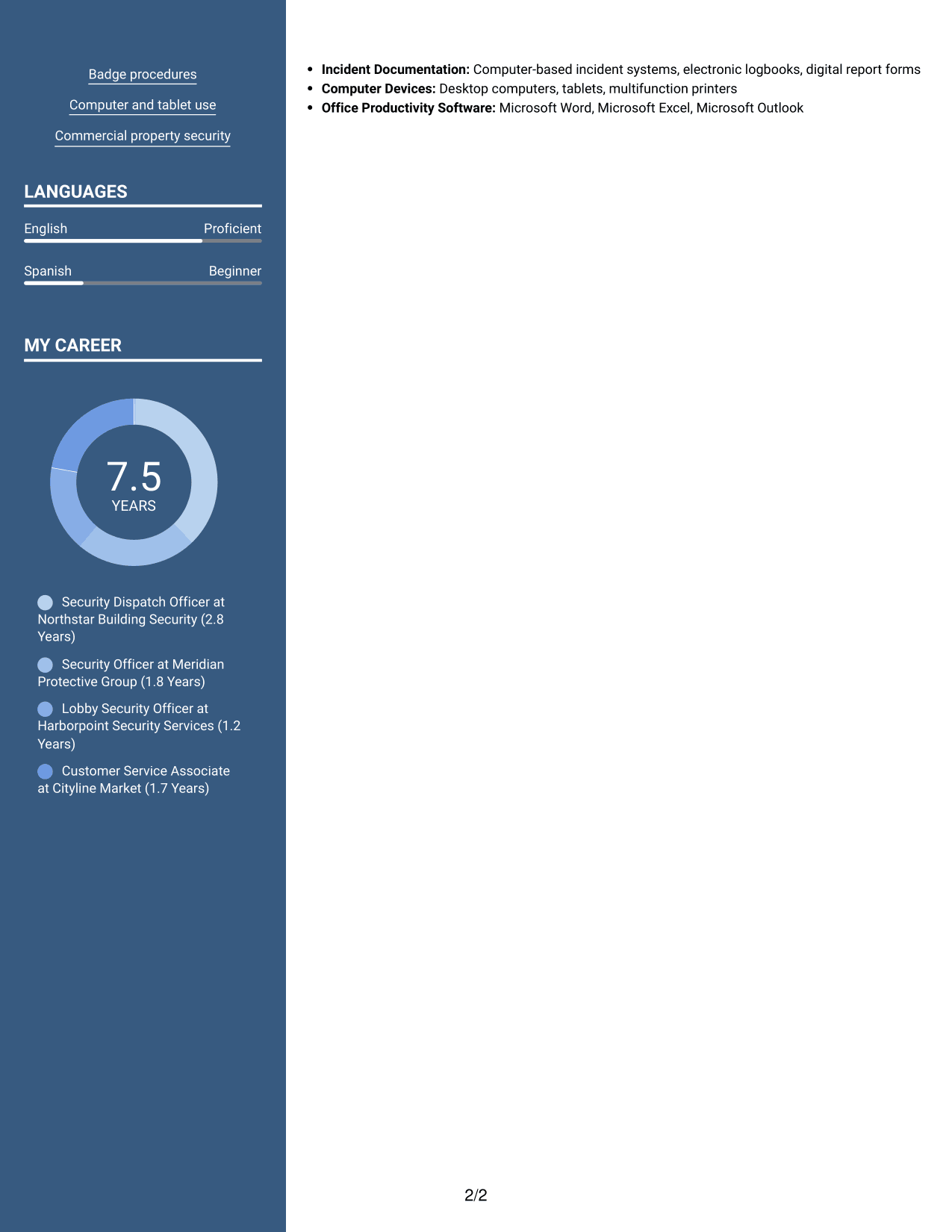 Resume example — page 2