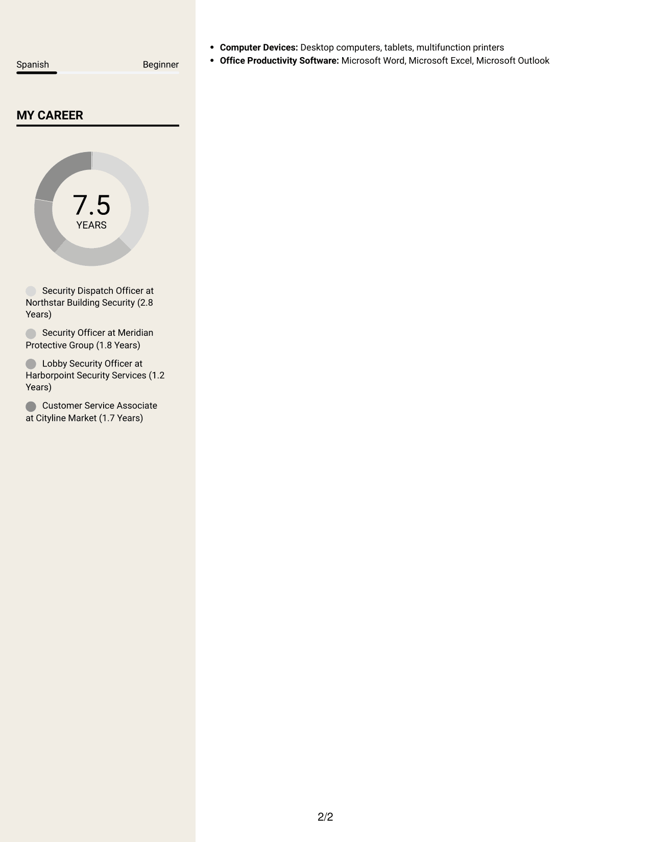 Resume example — page 2