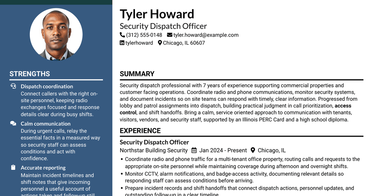 7 Security Officer - Dispatch Radio Operations Resume Templates with Example