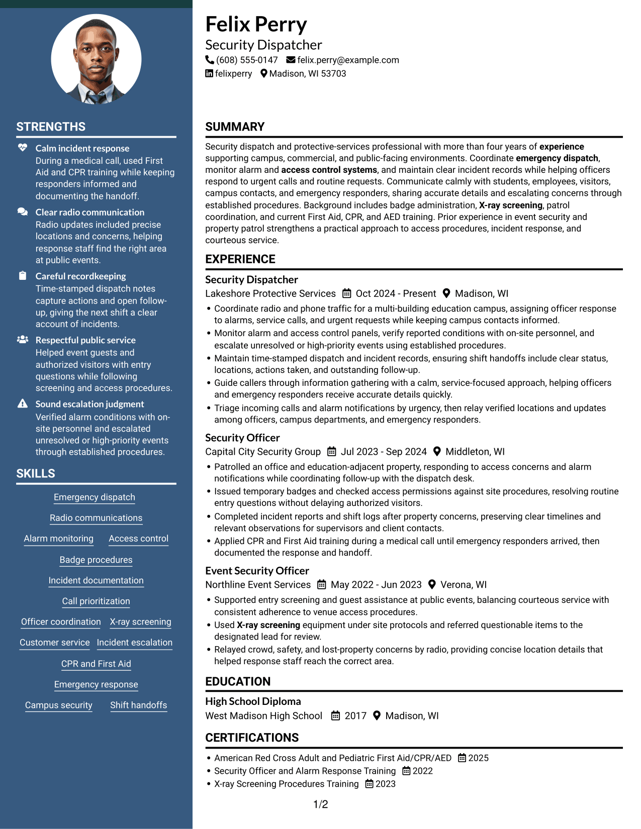 Resume example — page 1
