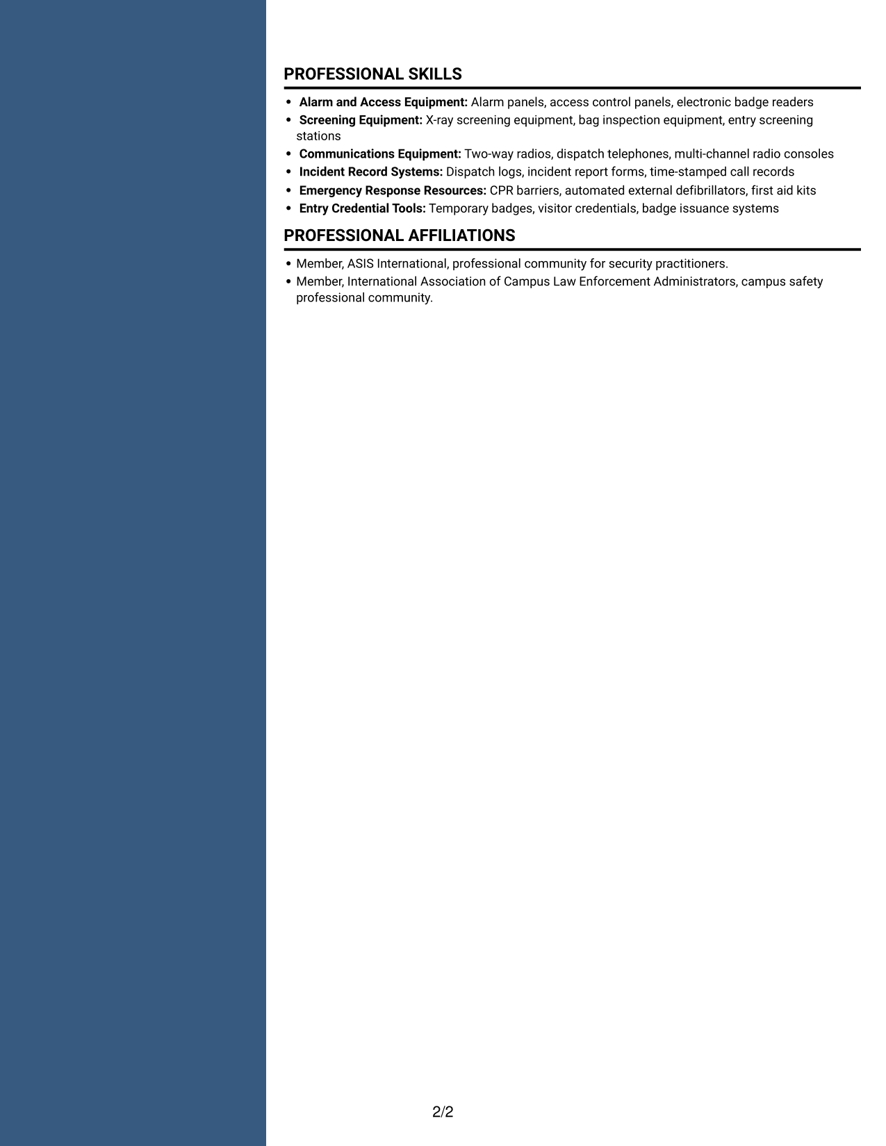 Resume example — page 2