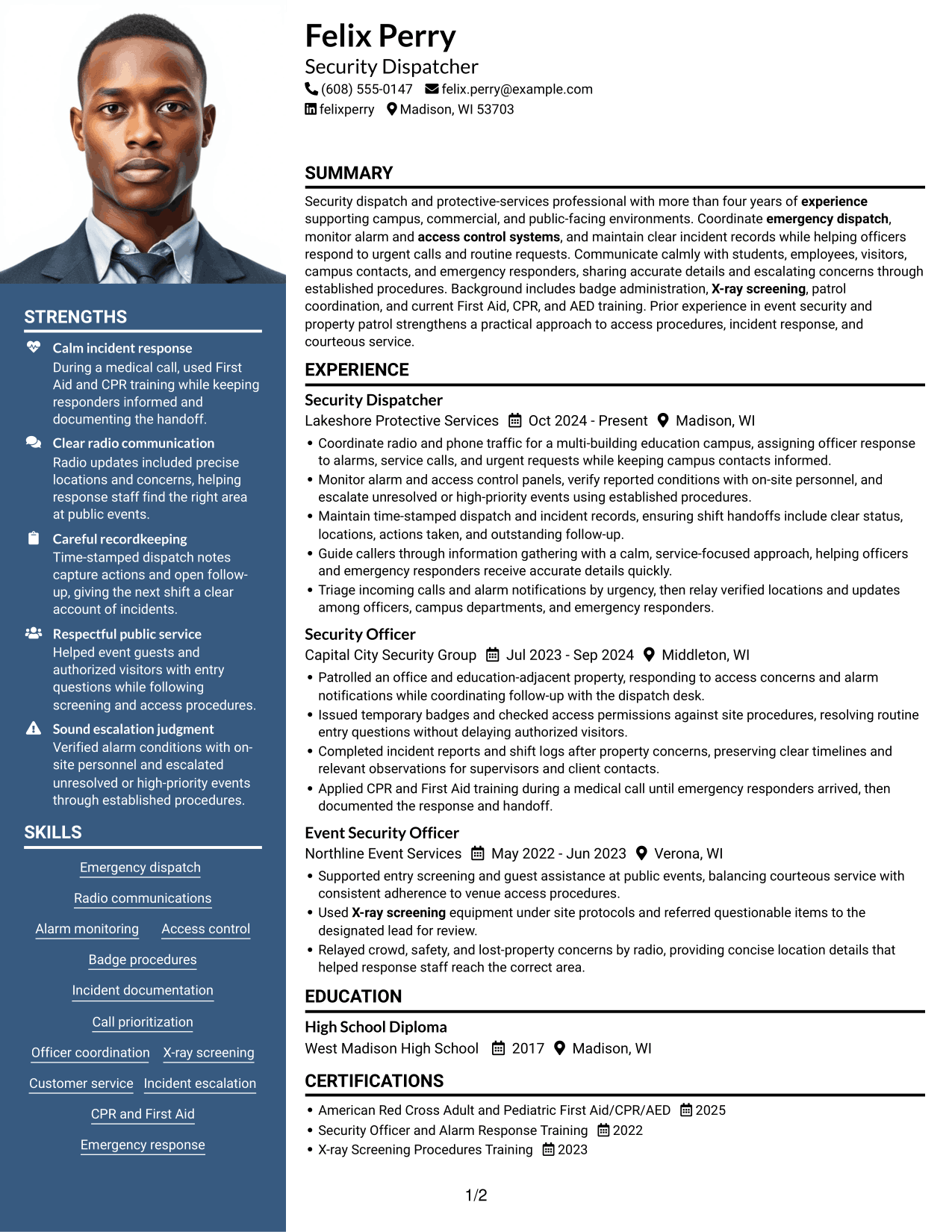 Resume example — page 1