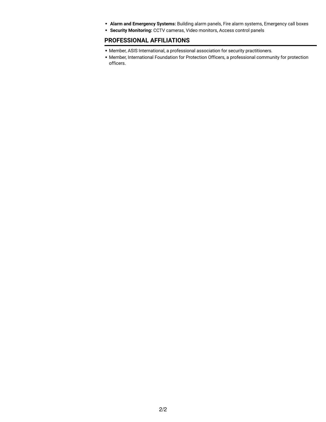 Resume example — page 2