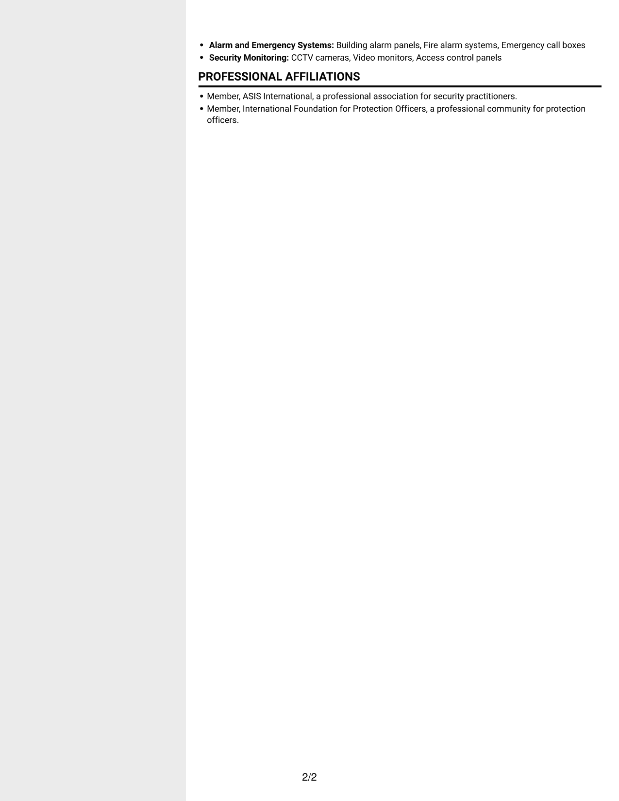 Resume example — page 2