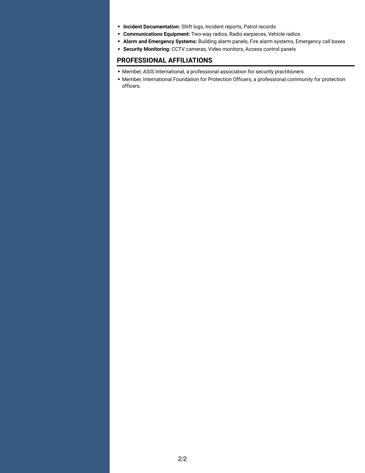 Resume example — page 2