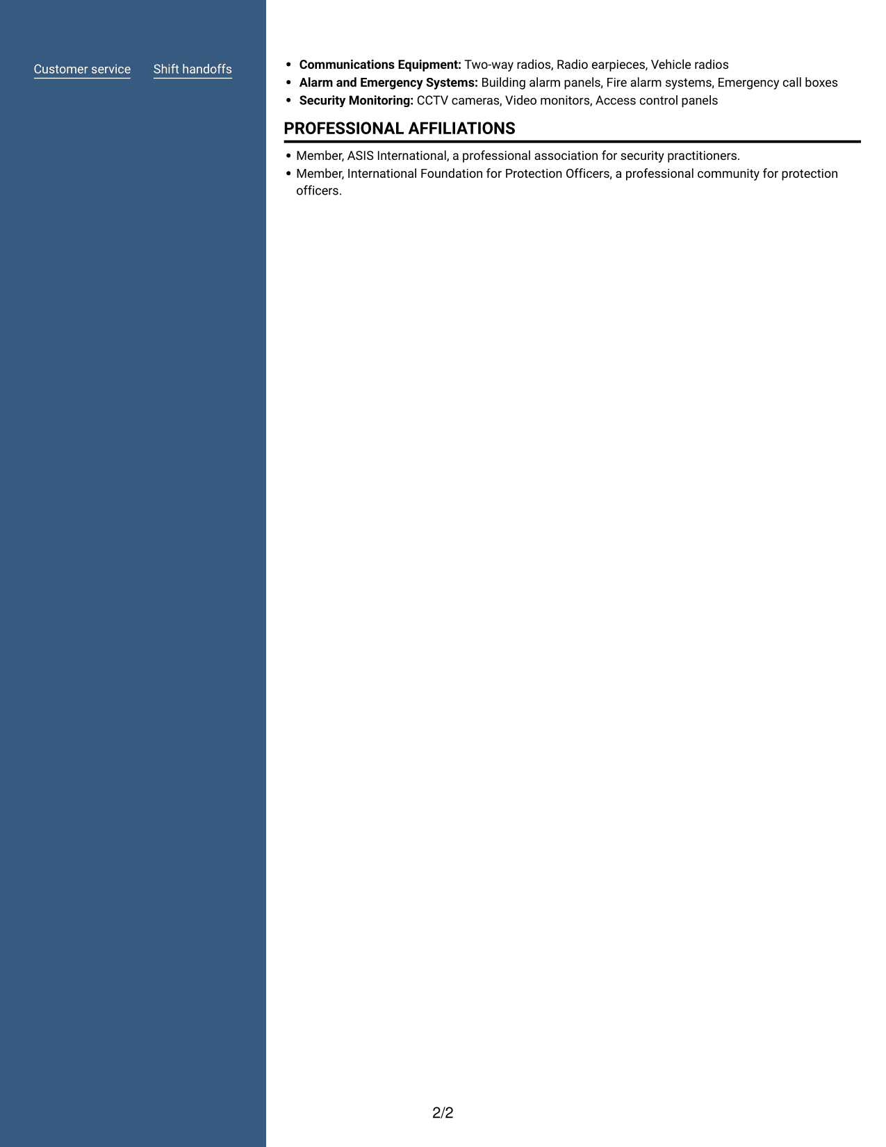 Resume example — page 2