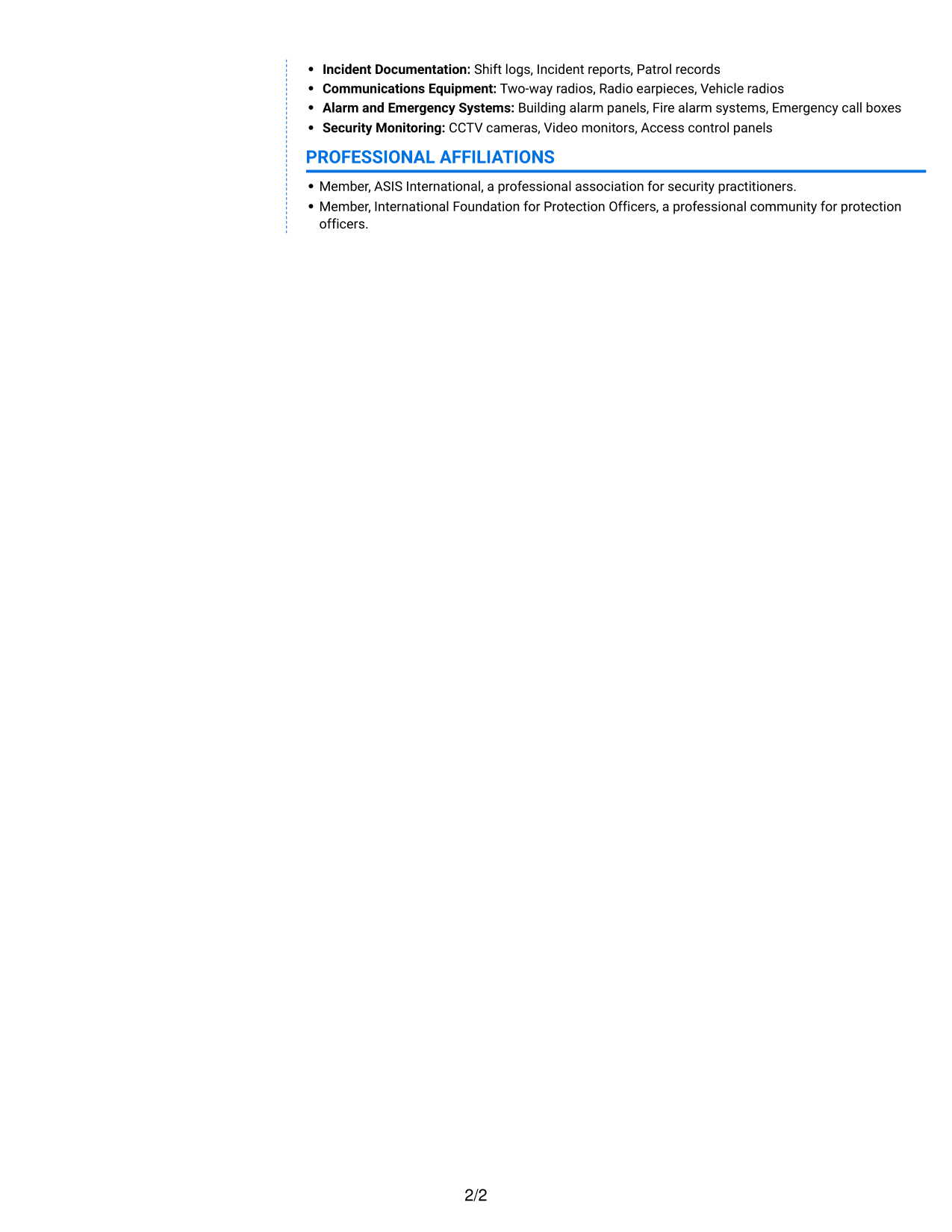 Resume example — page 2