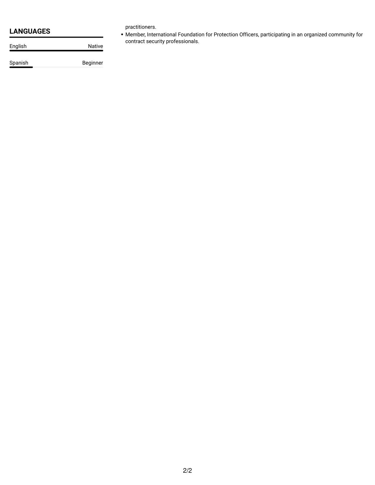Resume example — page 2