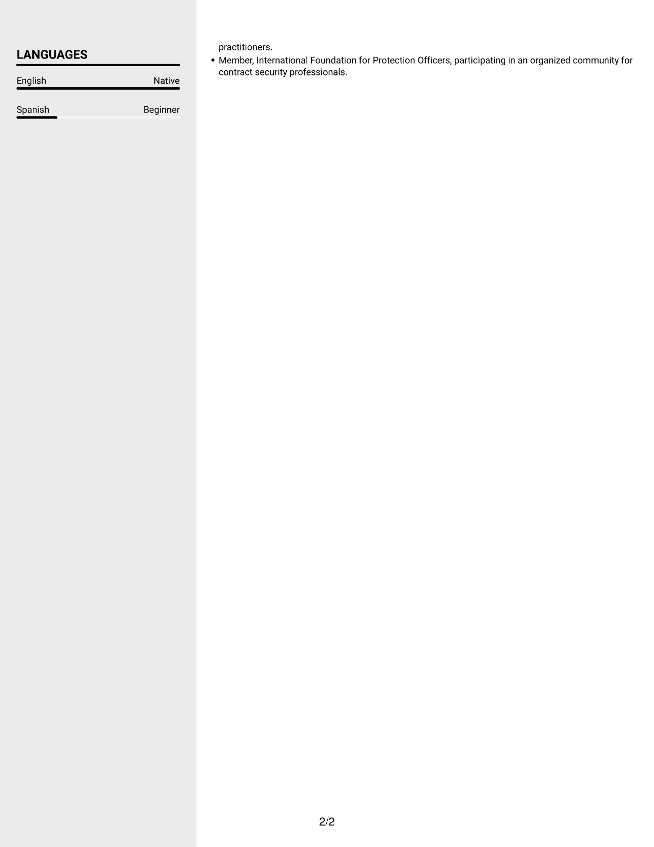 Resume example — page 2
