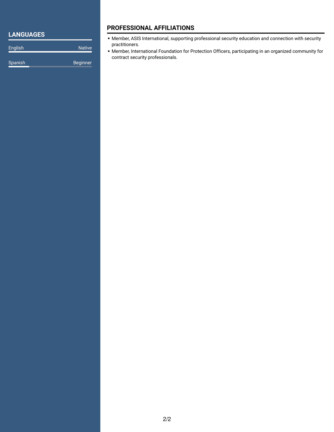 Resume example — page 2