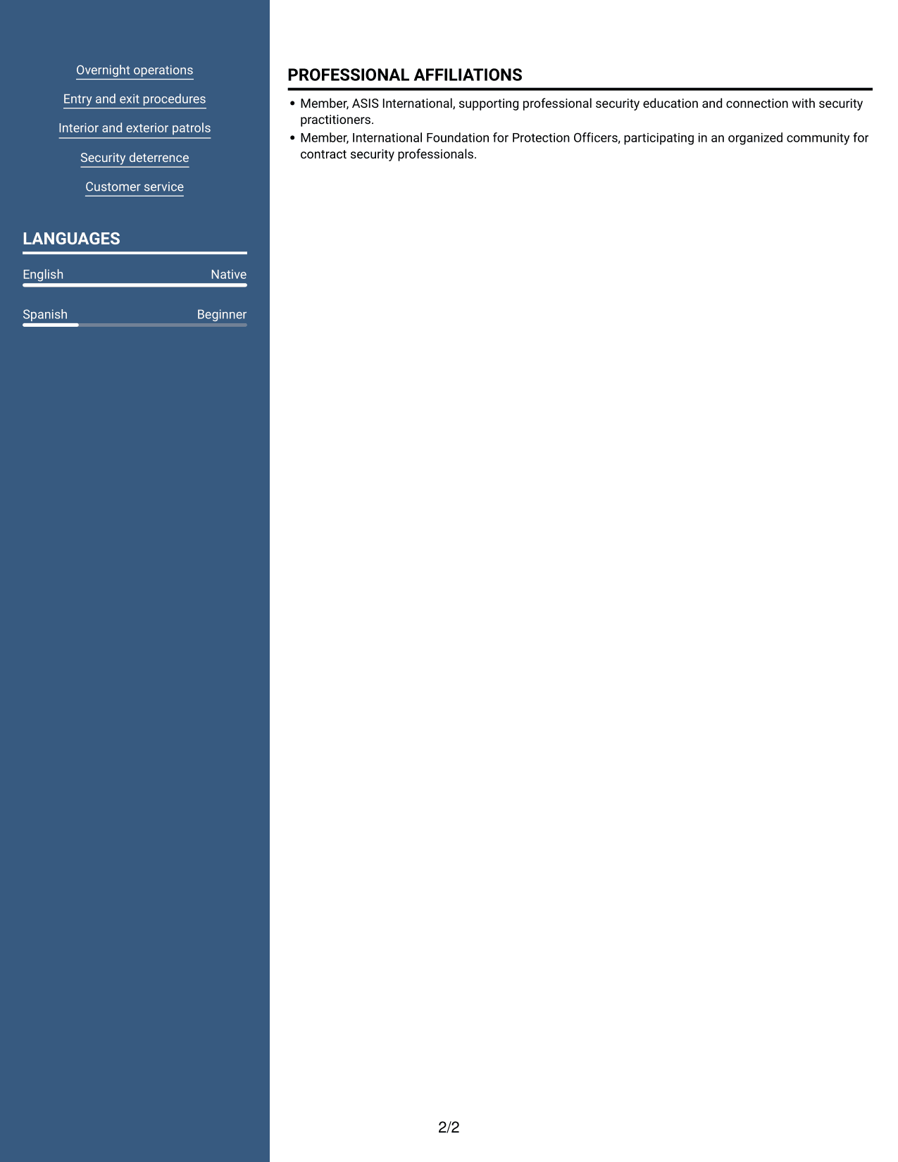 Resume example — page 2