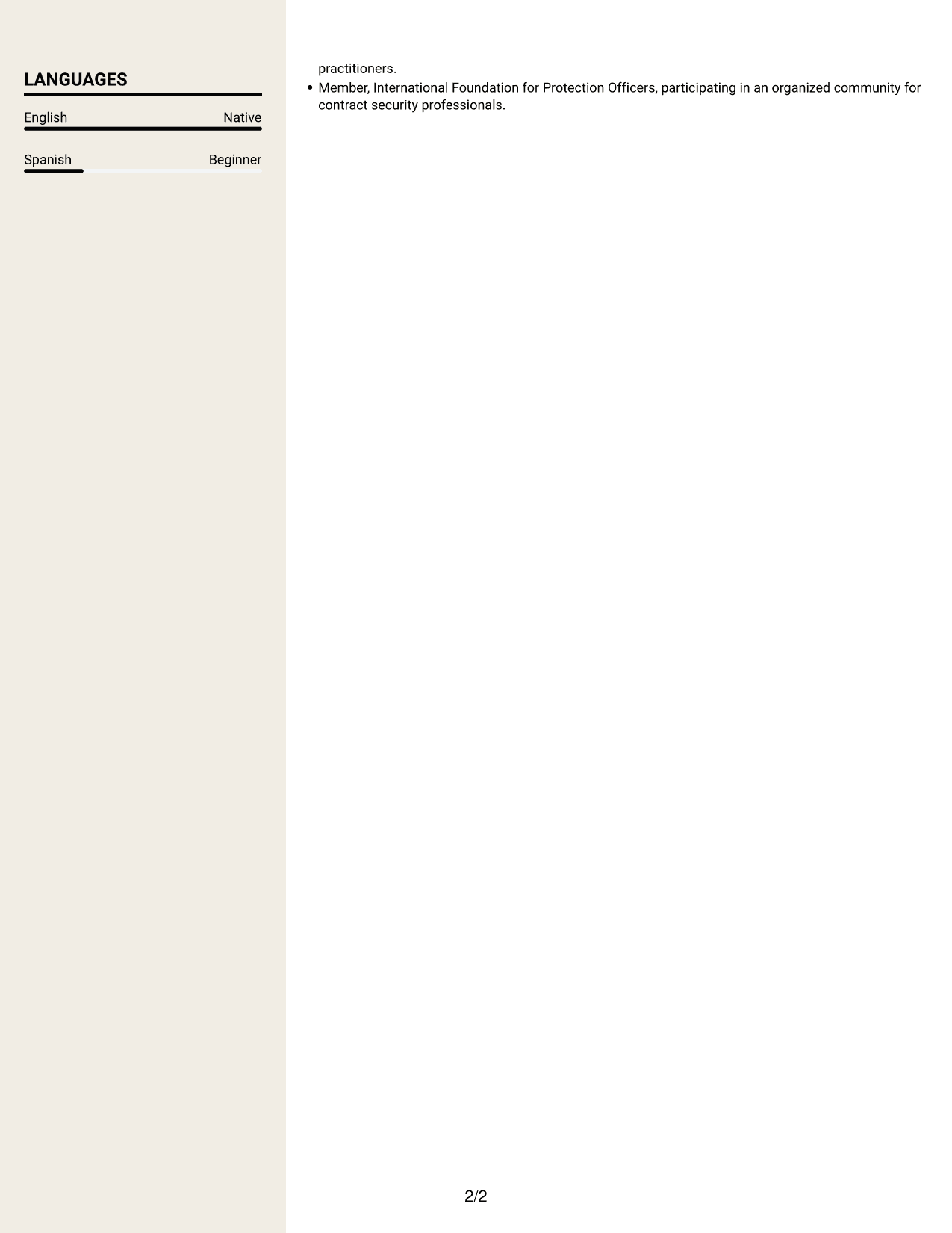 Resume example — page 2