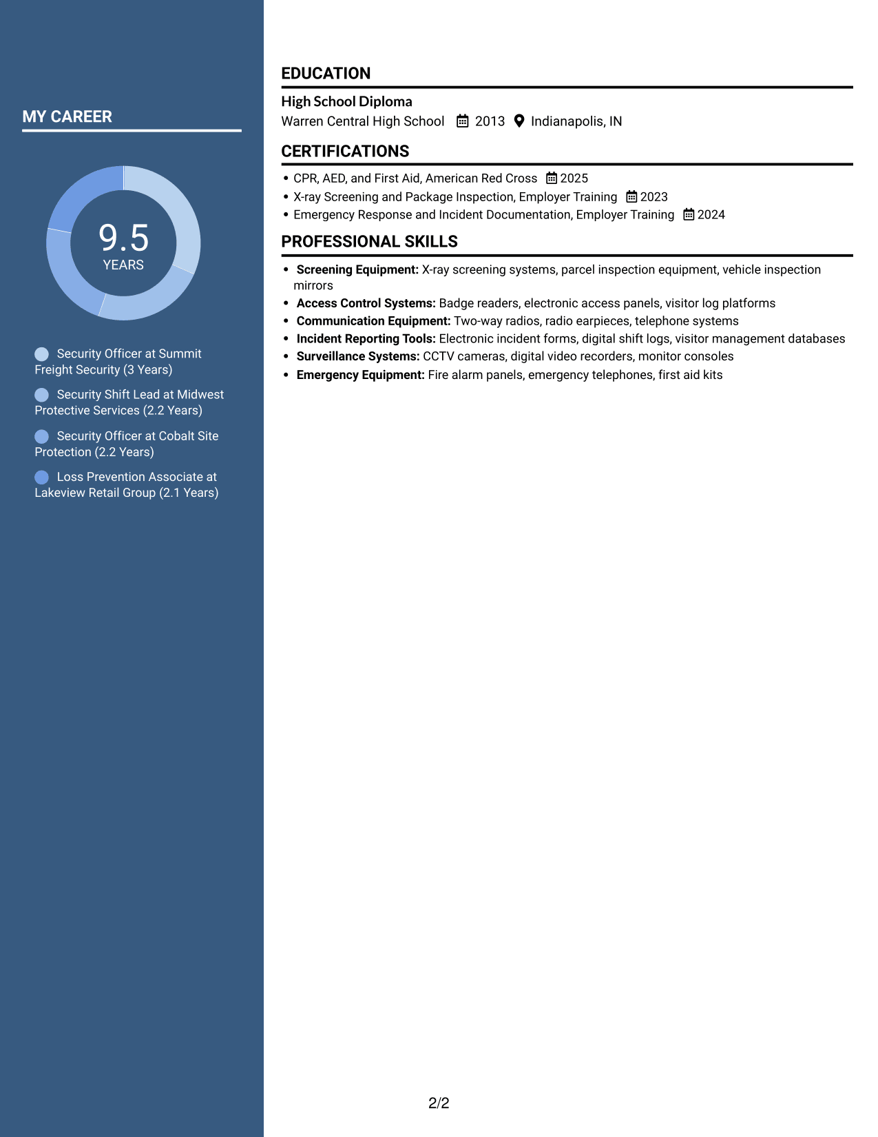 Resume example — page 2