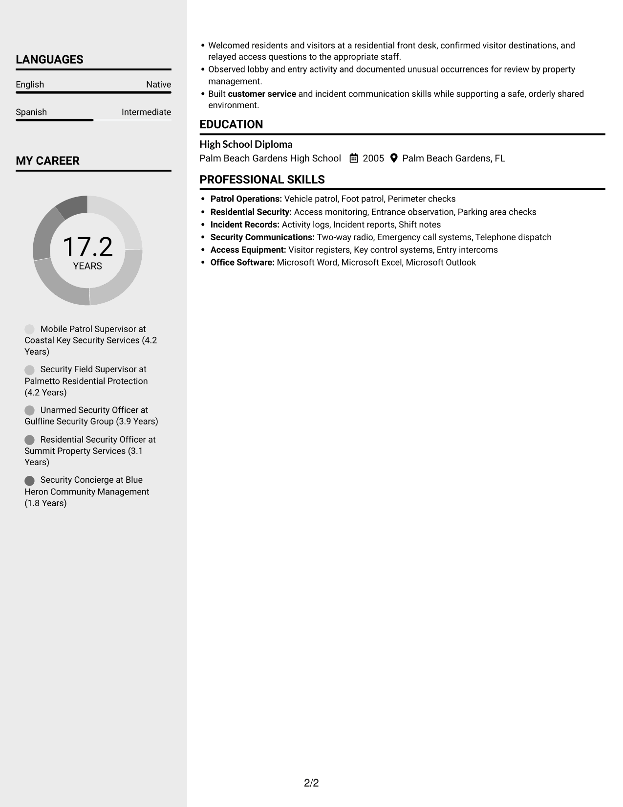 Resume example — page 2