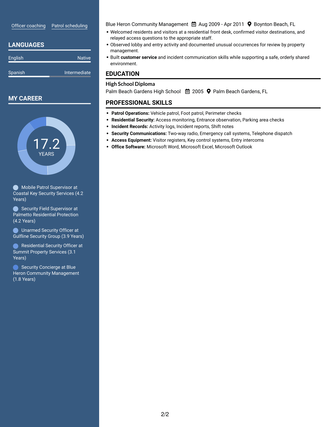 Resume example — page 2