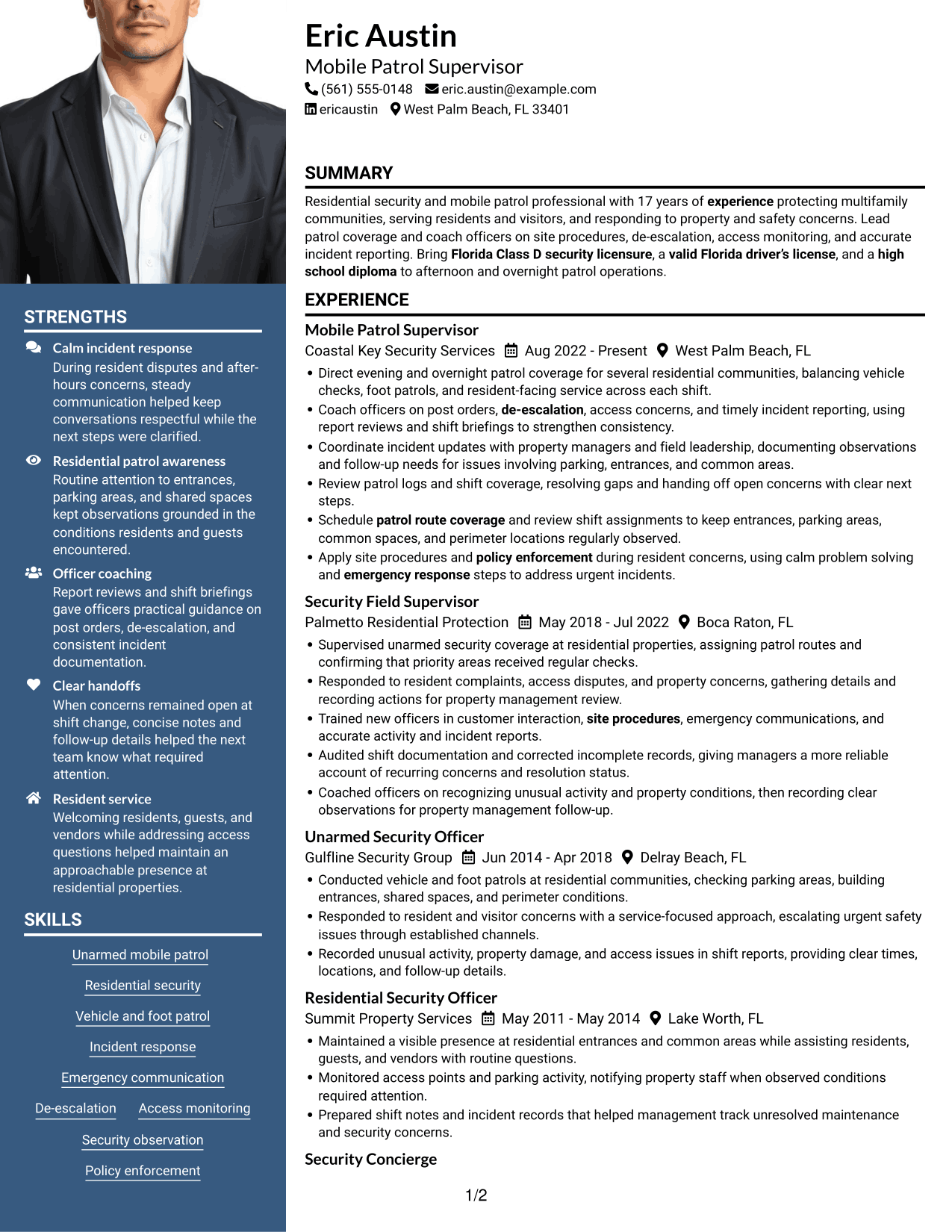 Resume example — page 1