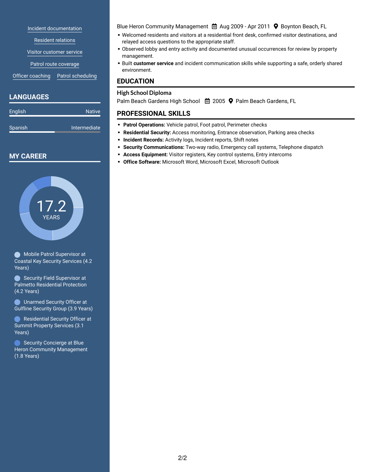 Resume example — page 2