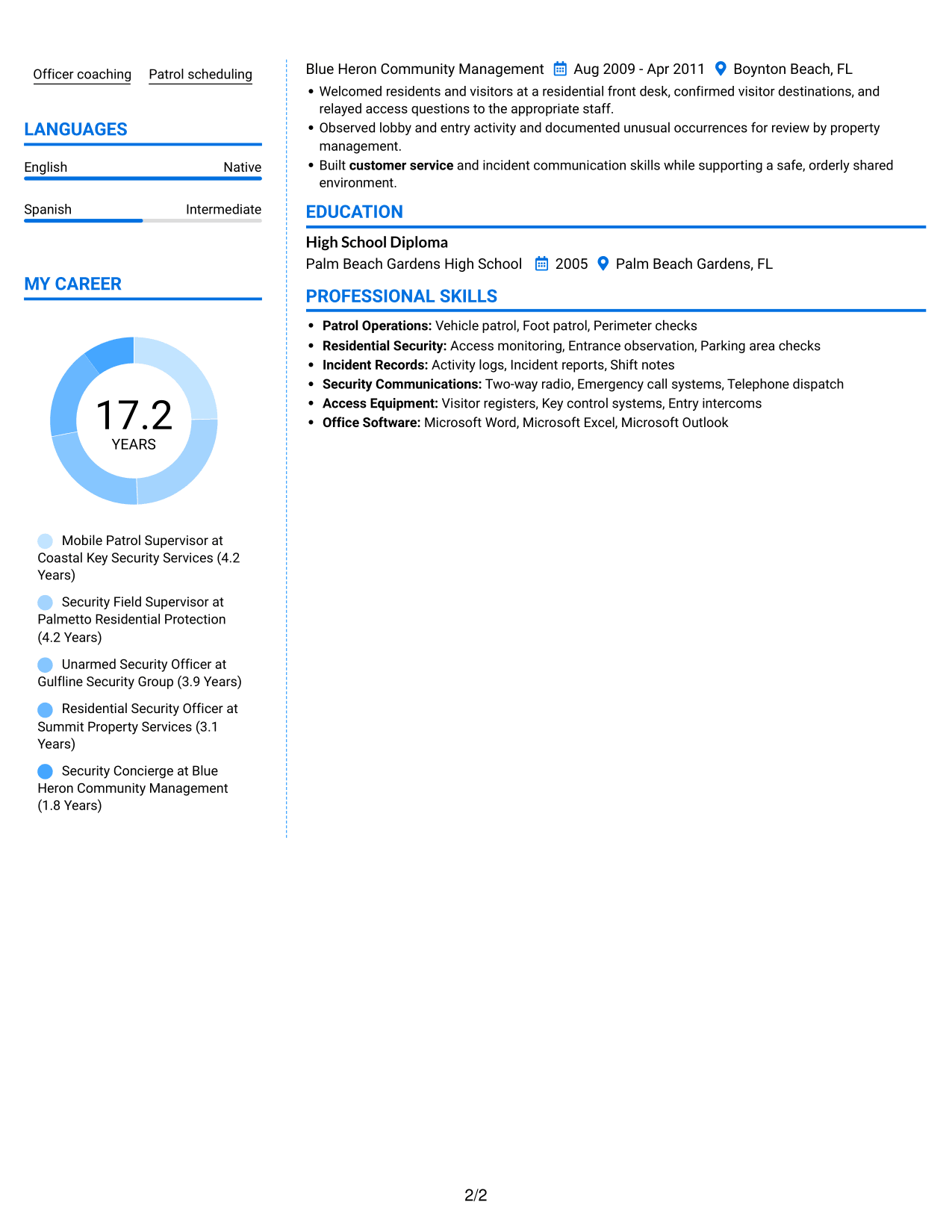 Resume example — page 2