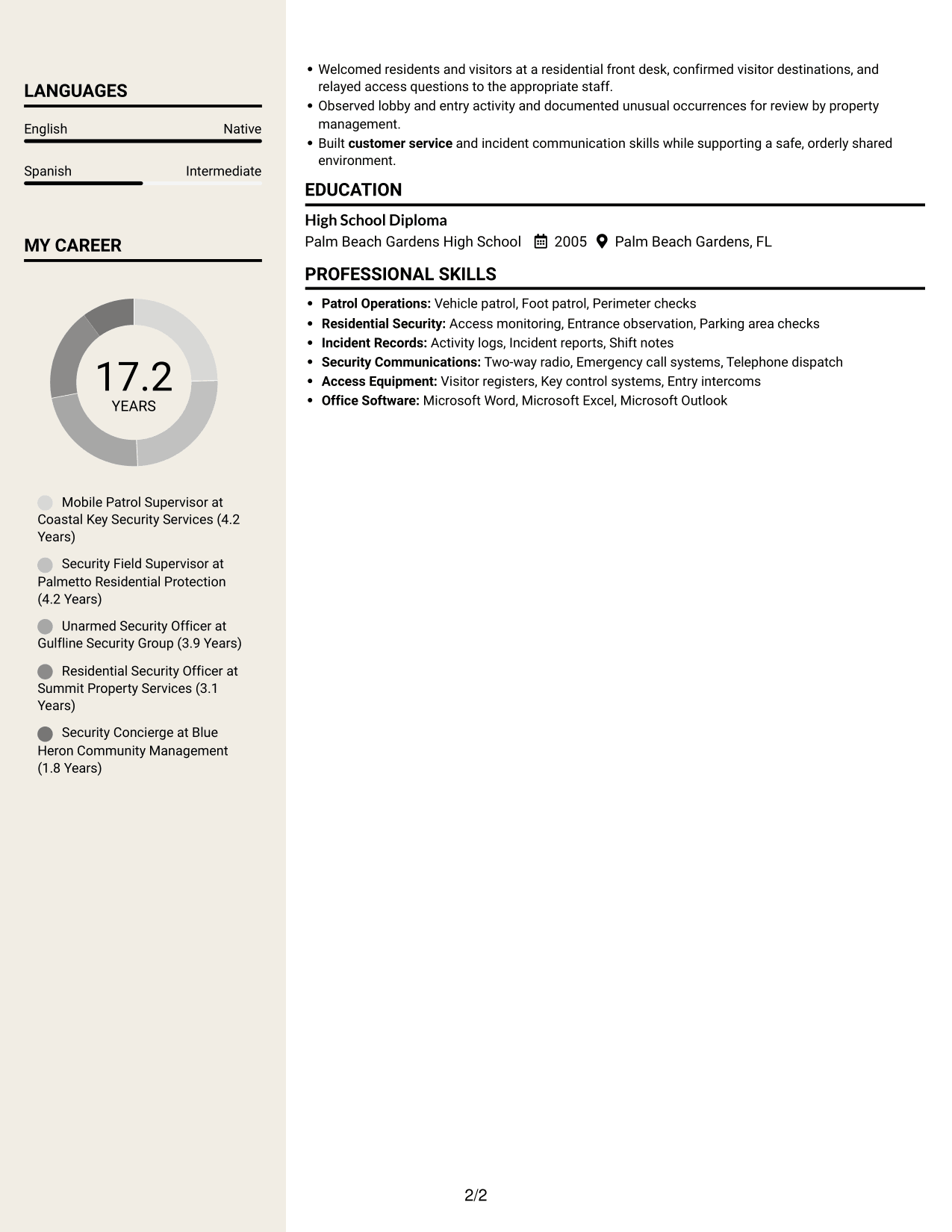 Resume example — page 2