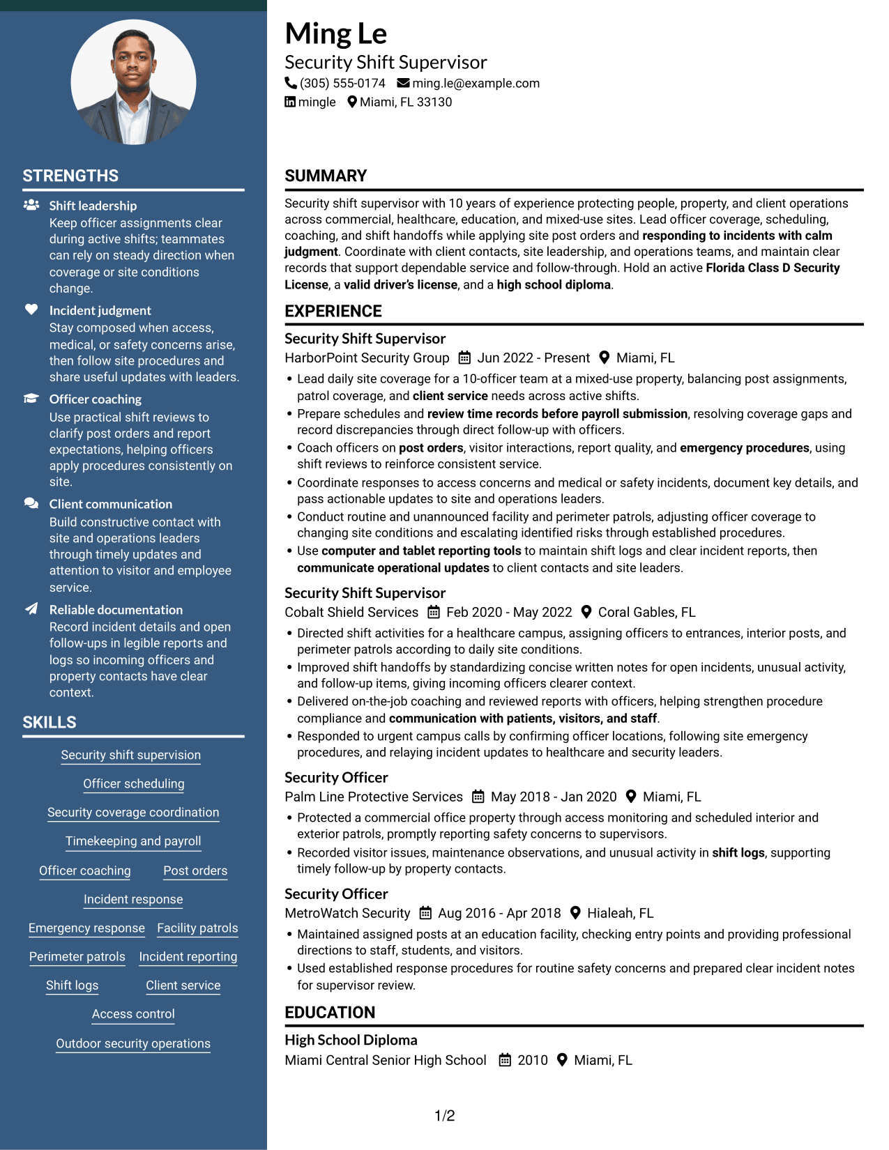 Resume example — page 1