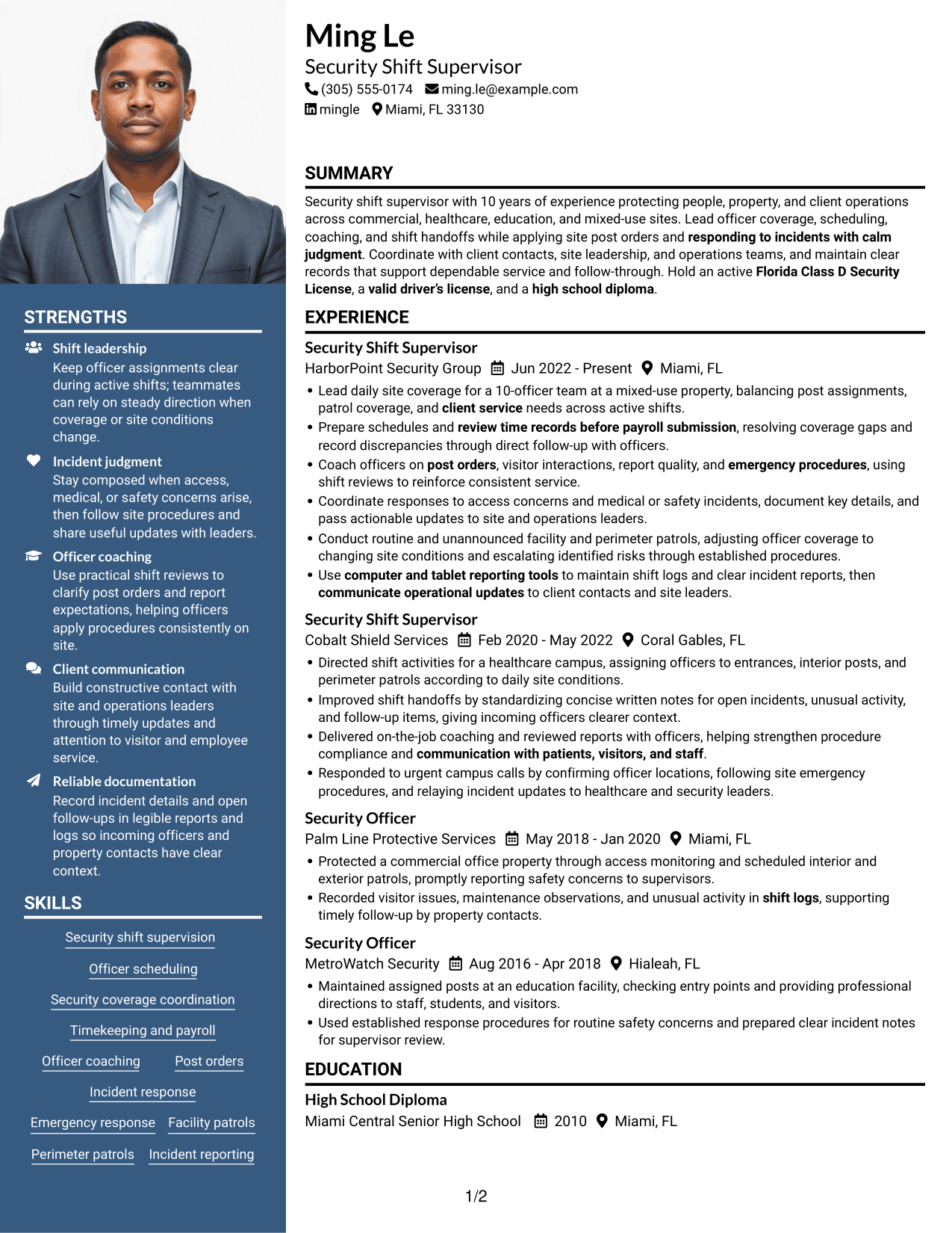 Resume example — page 1