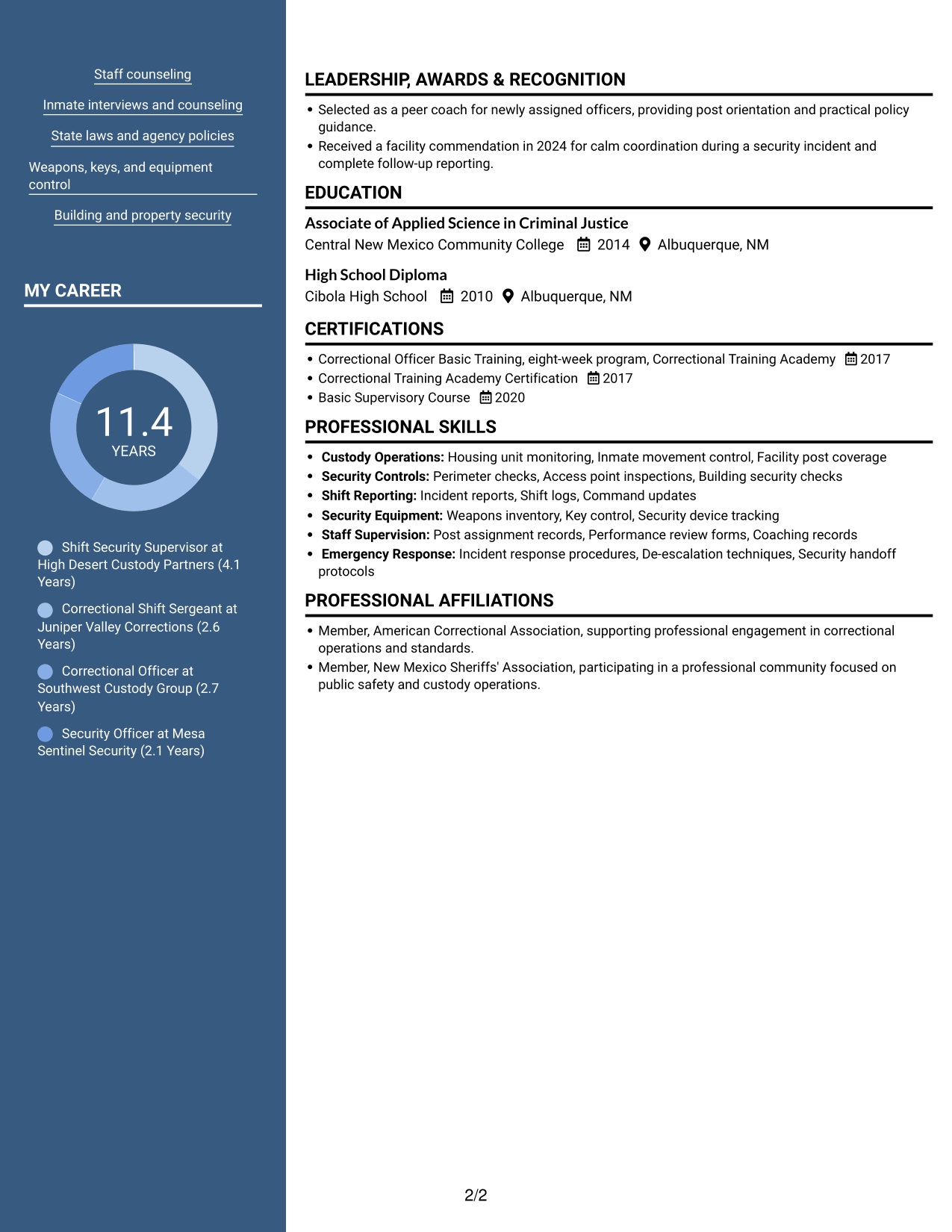 Resume example — page 2