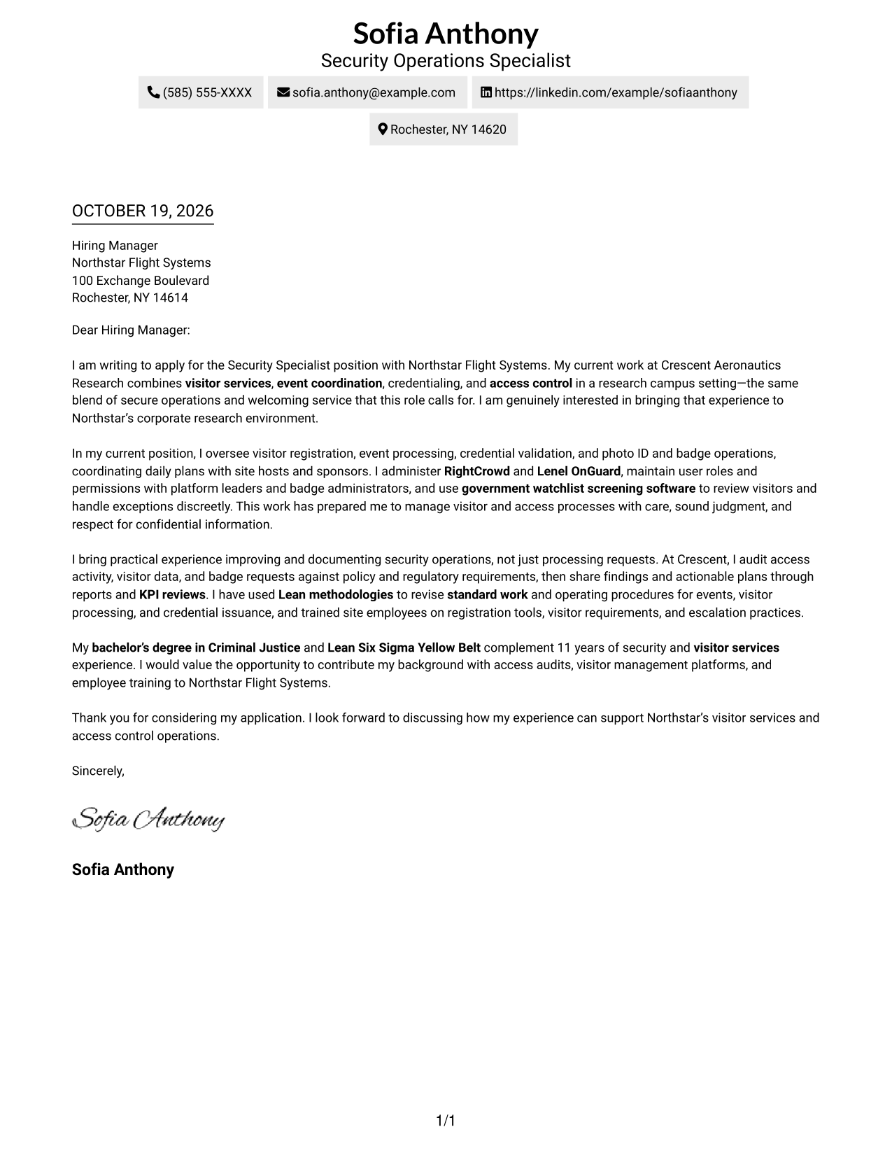 Cover letter example — page 1