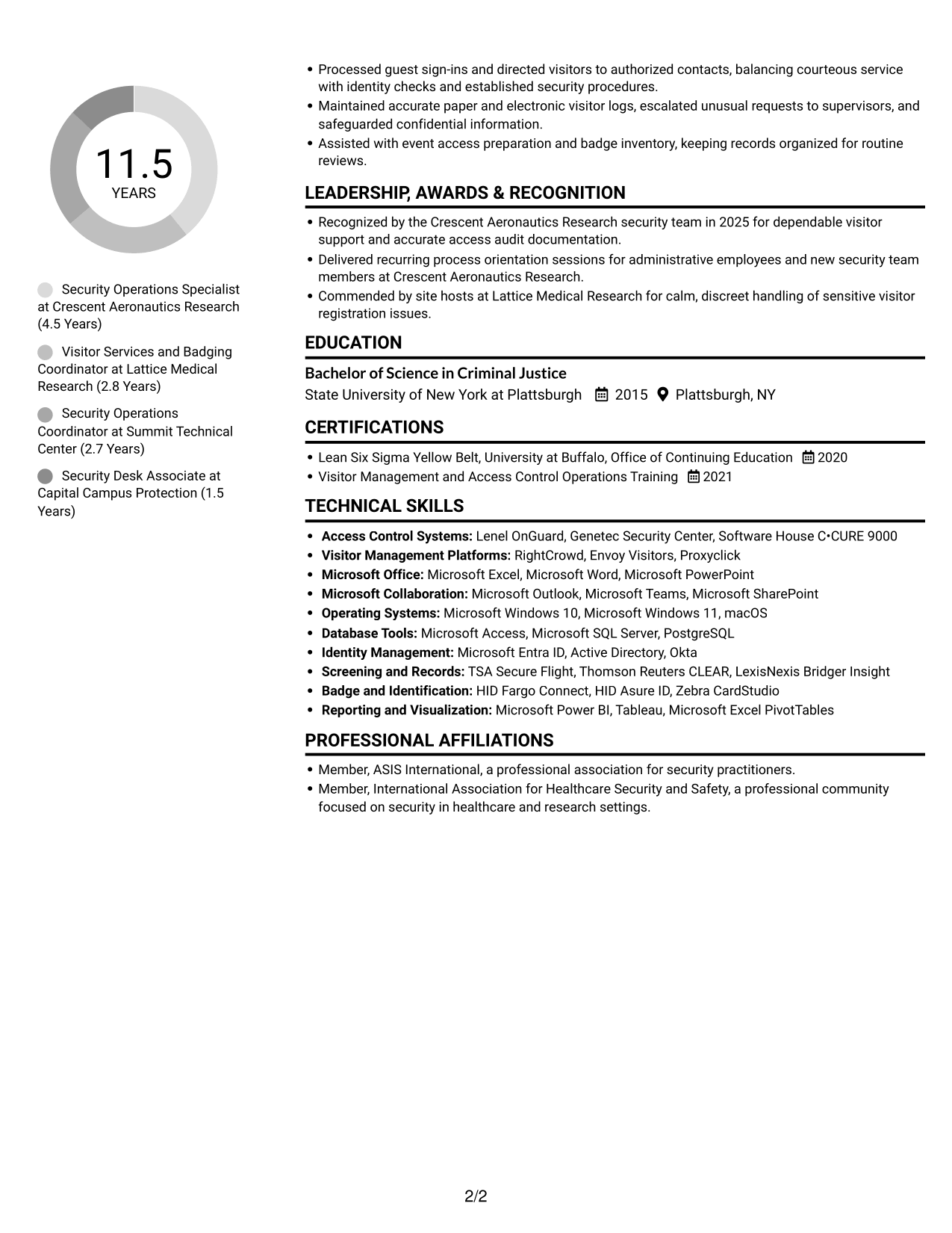 Resume example — page 2