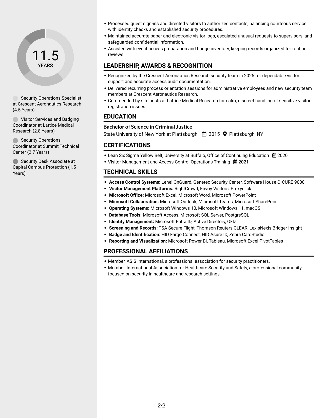 Resume example — page 2