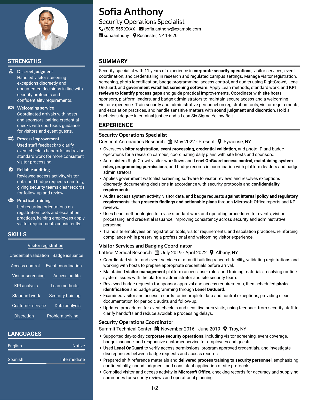 Resume example — page 1