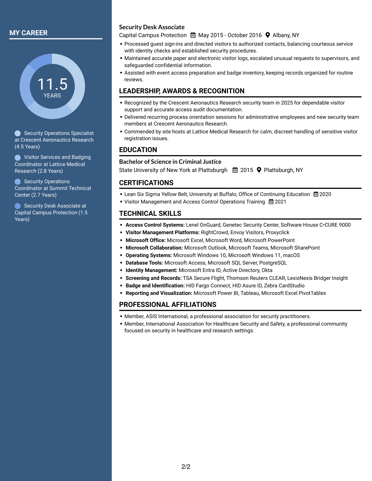 Resume example — page 2