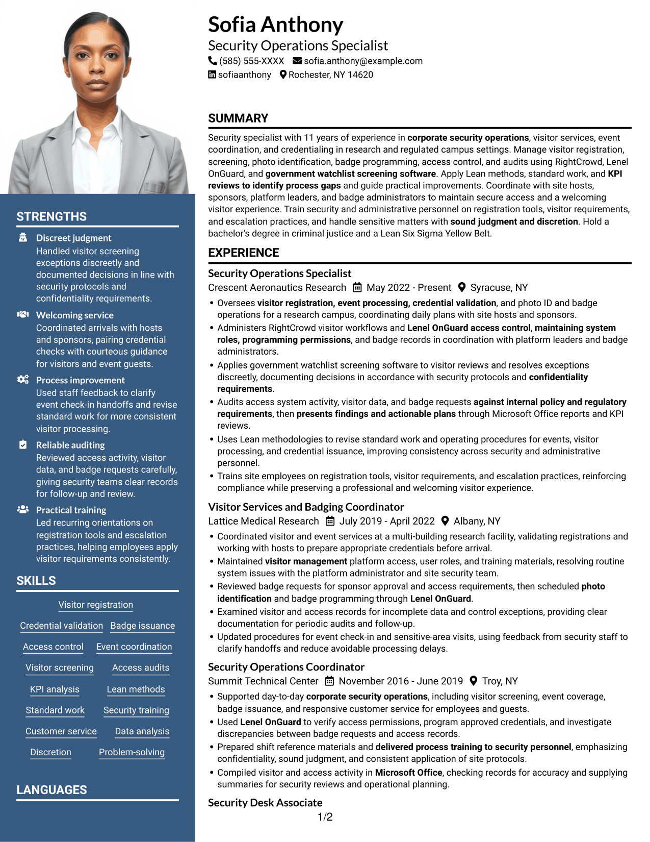 Resume example — page 1
