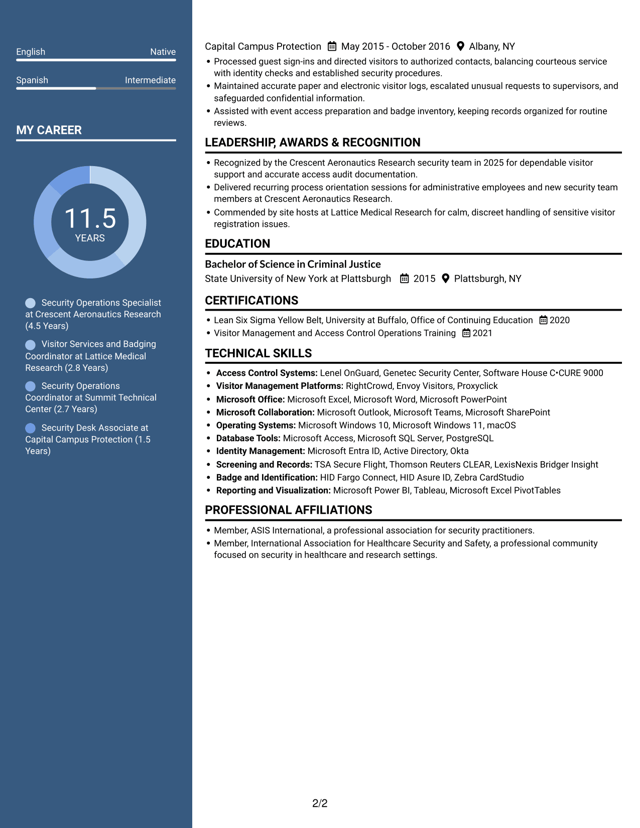 Resume example — page 2
