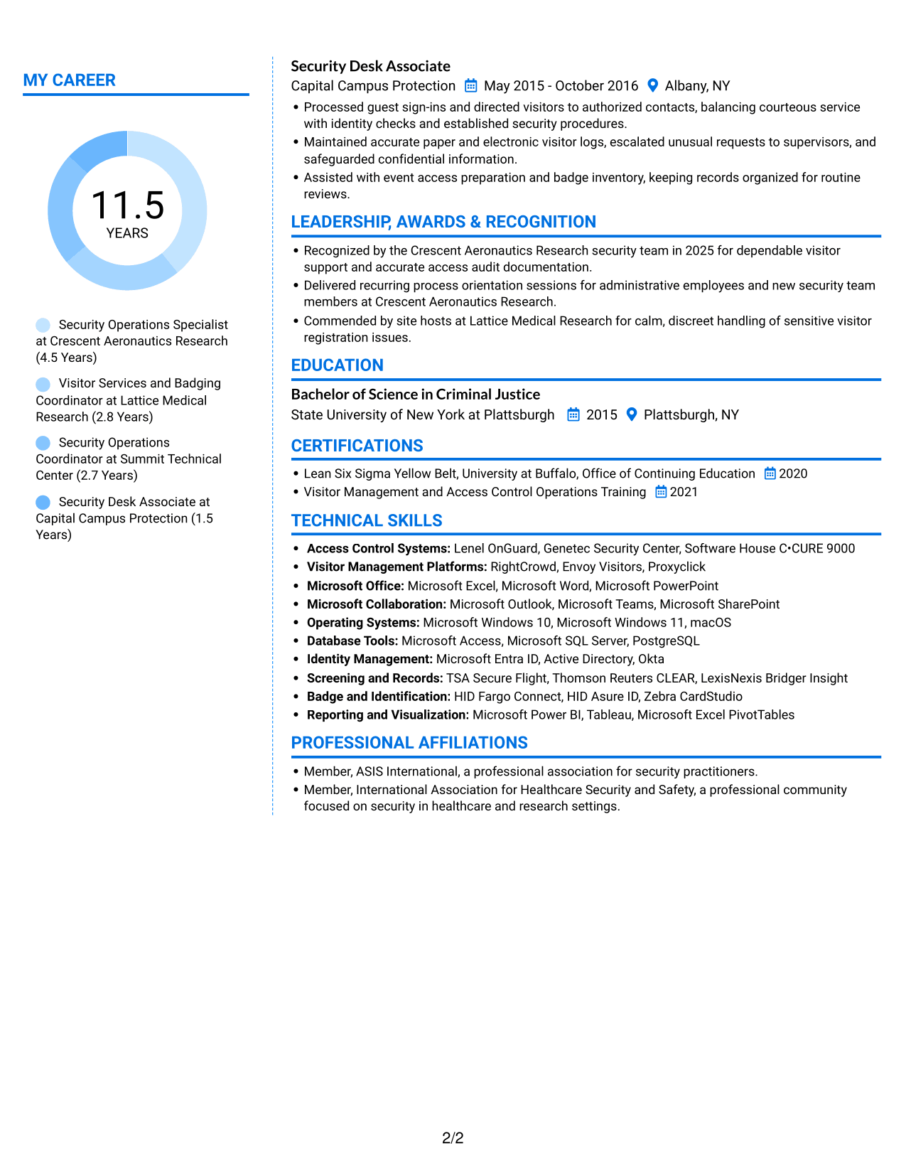 Resume example — page 2