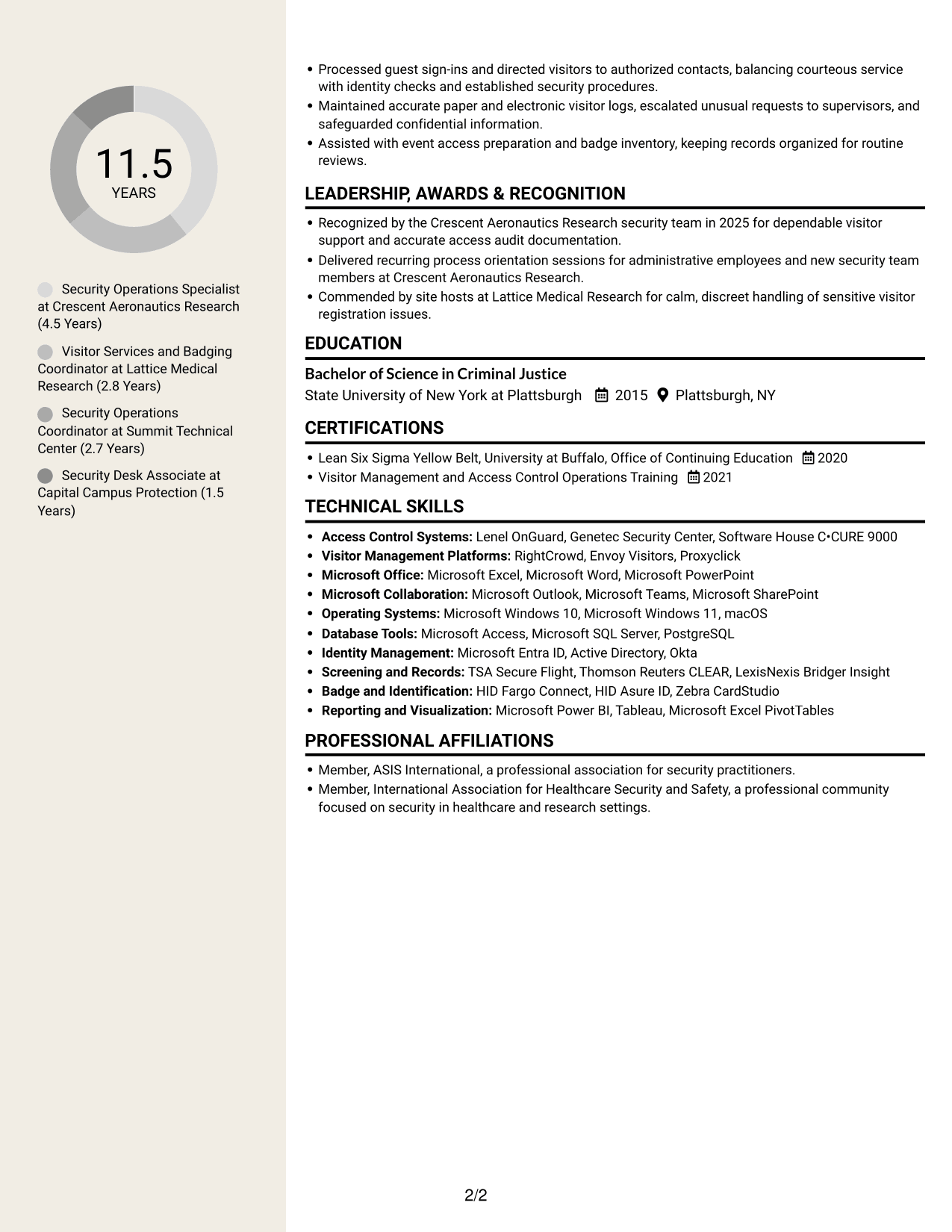 Resume example — page 2