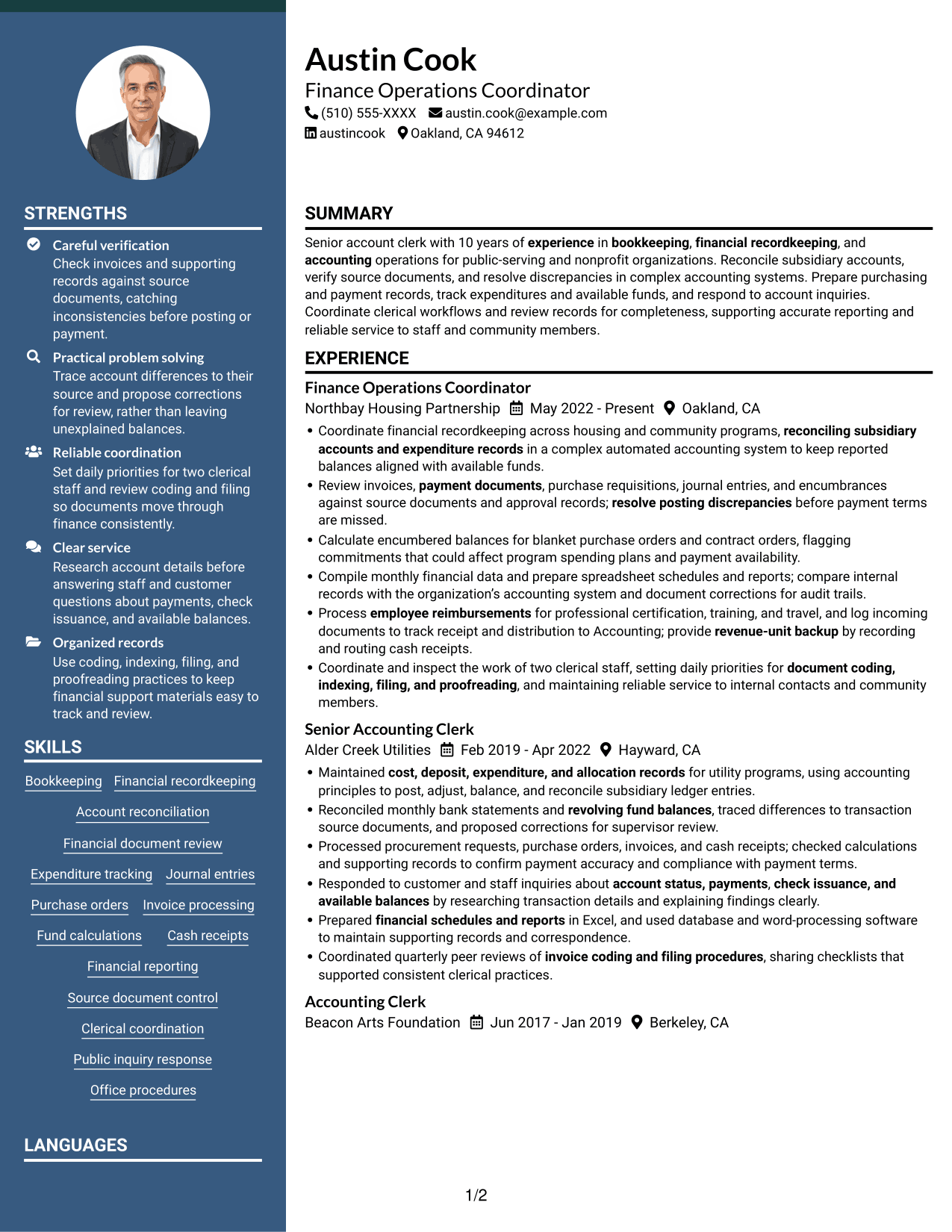 Resume example — page 1