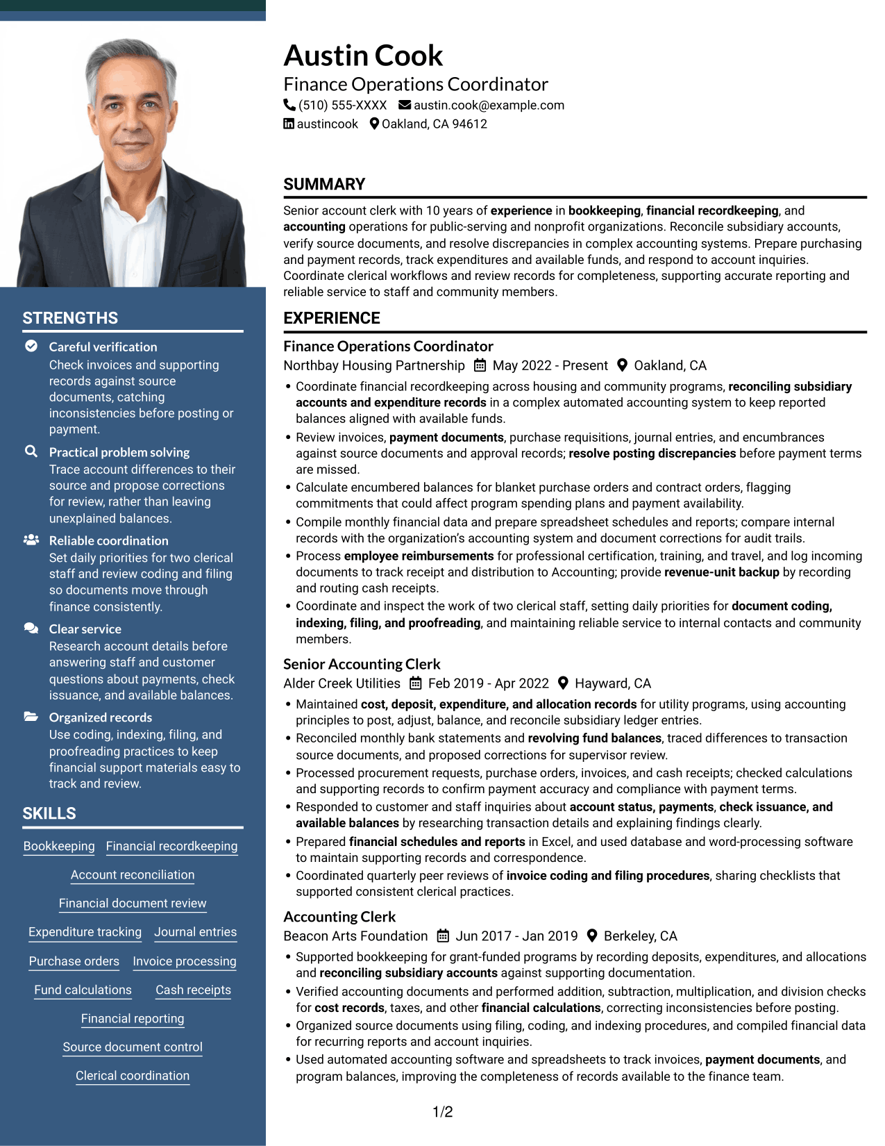 Resume example — page 1