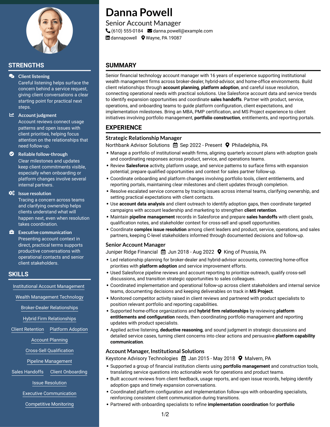 Resume example — page 1
