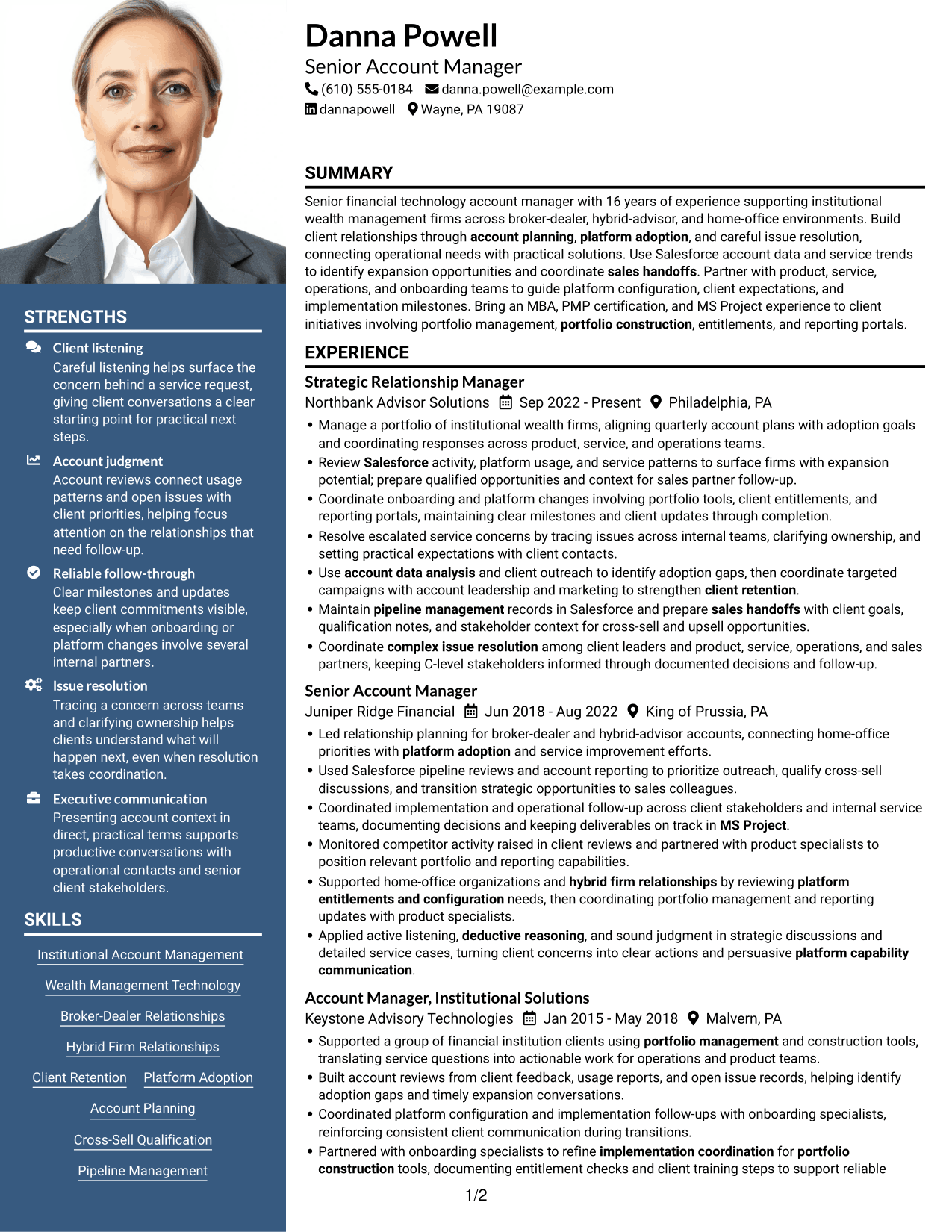Resume example — page 1