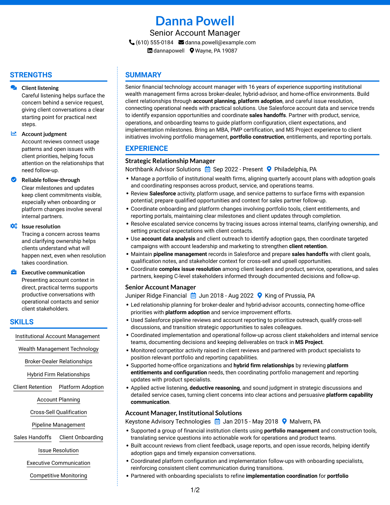 Resume example — page 1