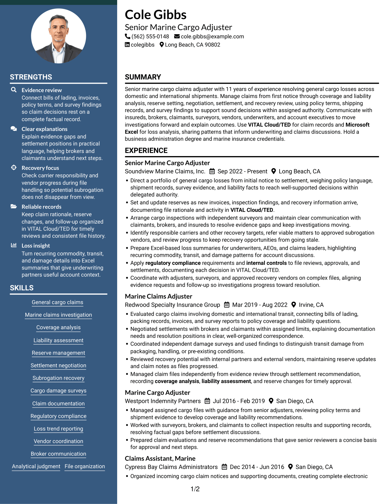Resume example — page 1