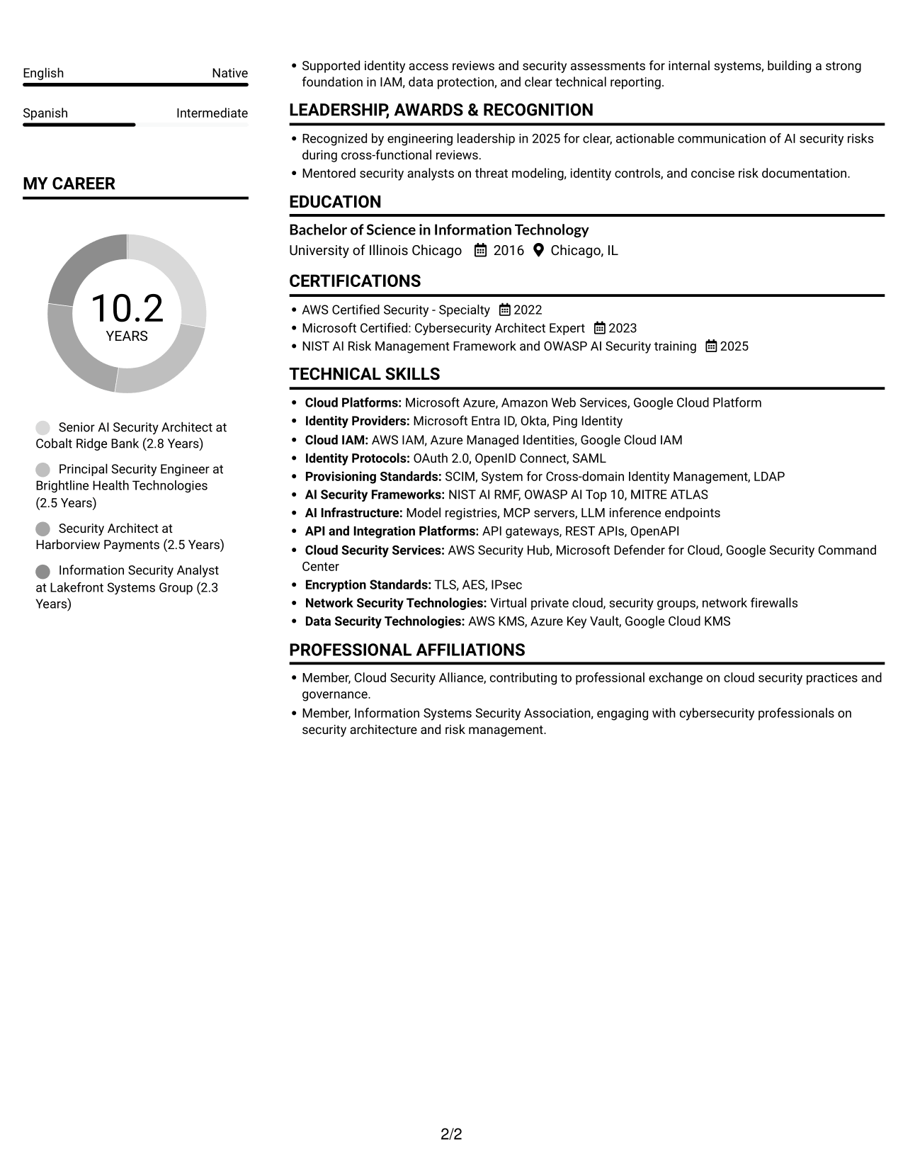 Resume example — page 2