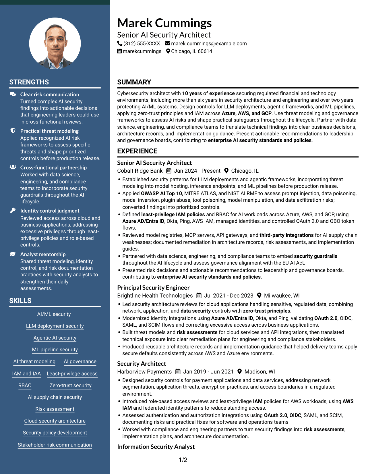 Resume example — page 1