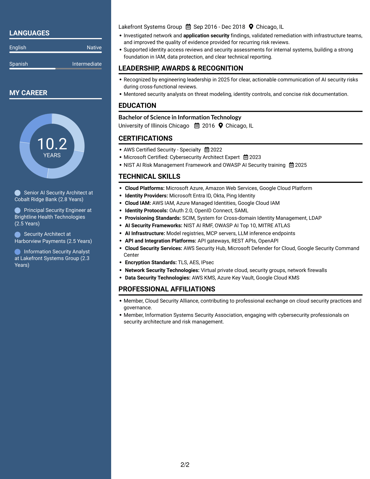Resume example — page 2