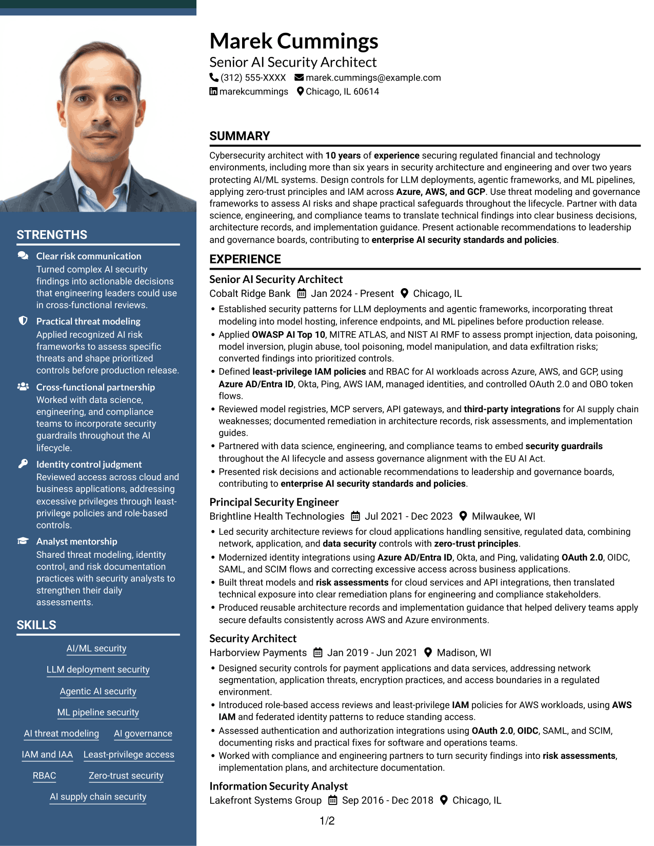 Resume example — page 1