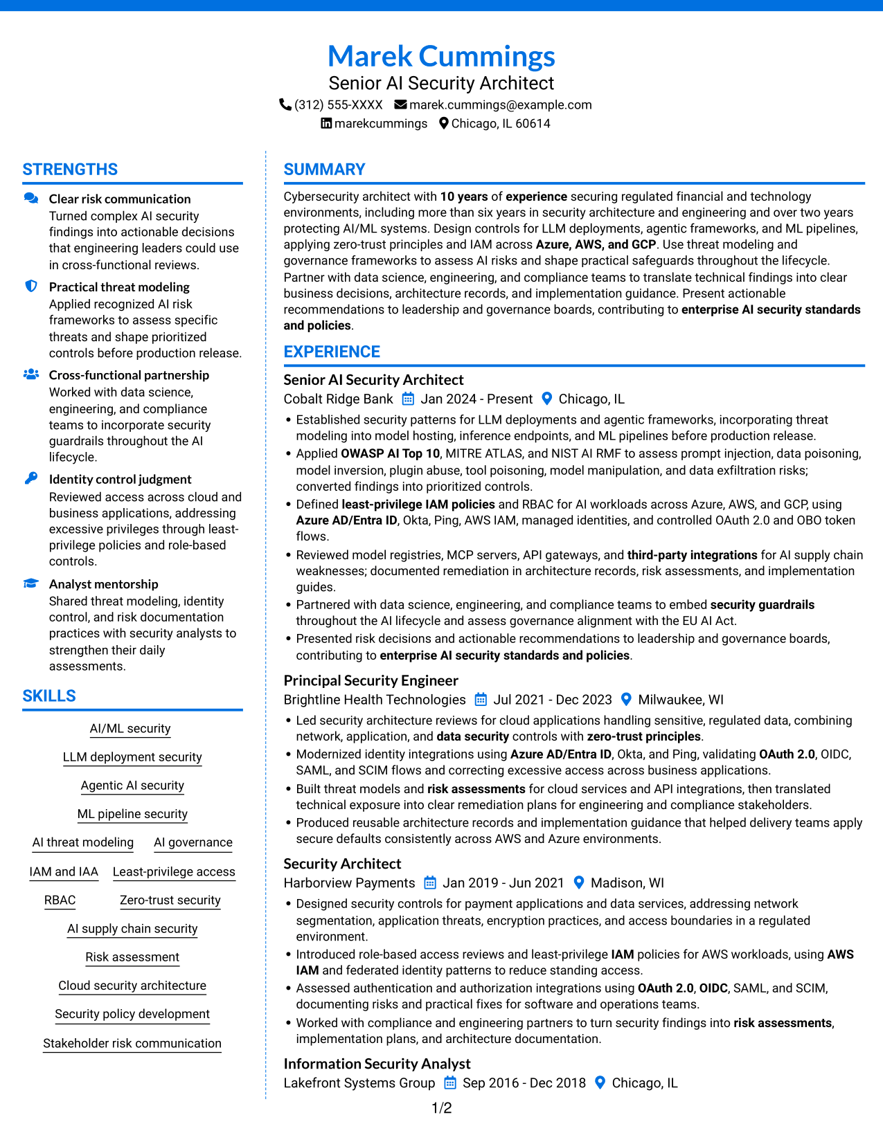 Resume example — page 1